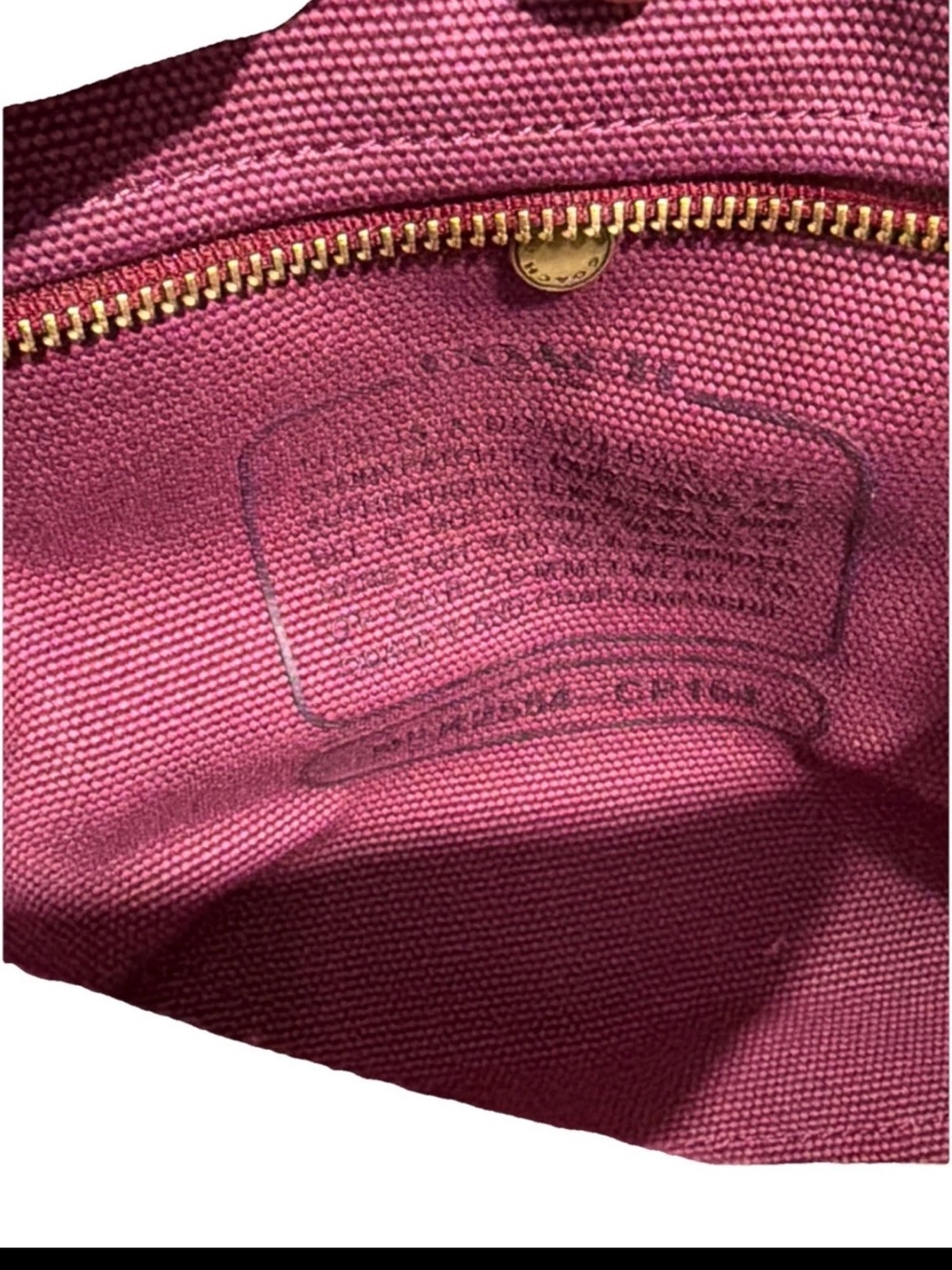 Coach Women’s Canvas Cargo Tote with Logo Embroidery 26 Pink/Brass NWT - Picture 5 of 6